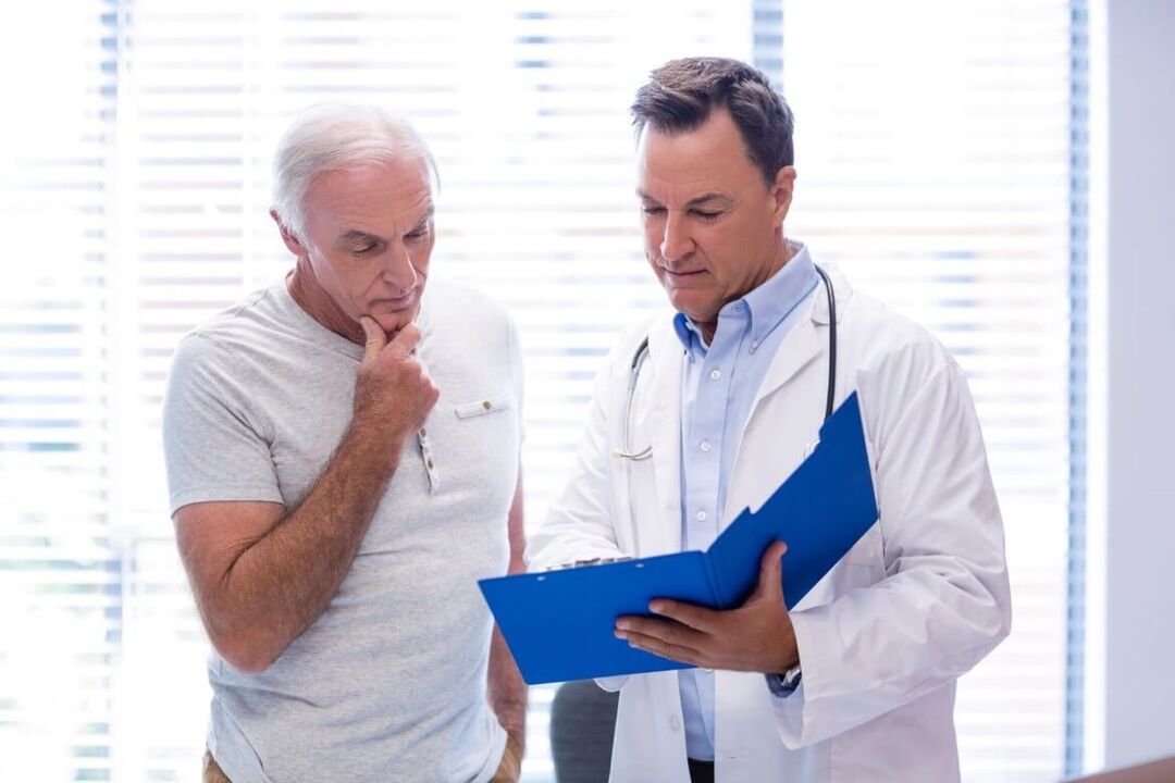 Prescription of treatment for prostatitis by a doctor