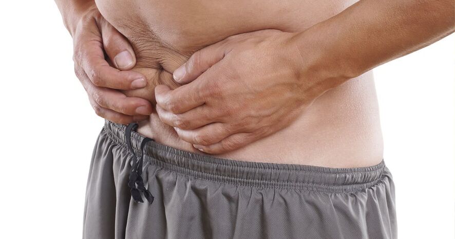 Pain in the lower abdomen in chronic prostatitis